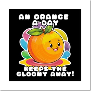 An Orange A Day Keeps The Gloomy Away Posters and Art